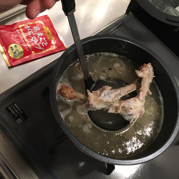 クリスマスチキンの残り骨でスープ レシピ 作り方 By あもり 楽天レシピ